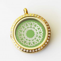 Pretty Mandala - Locket and plate Set - 3cm